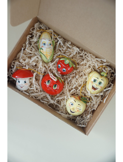 Комплект ёлочных игрушек "Фрукты-неФрукты"