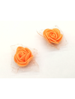 Цветы из фоамирана с сеточкой 25 мм цвет персик (200 штук)