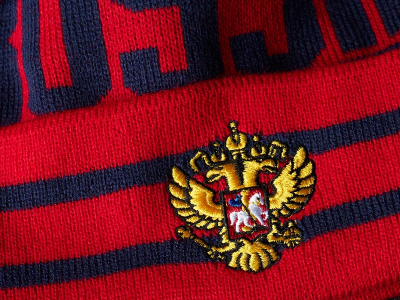 Шапка РОССИЯ красно-синяя 11372