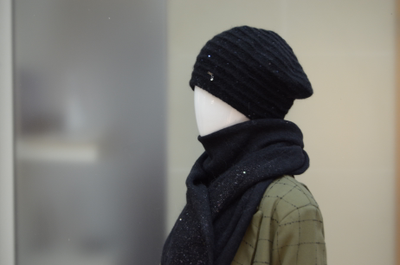 Женский вязаный комплект шарф и берет Италия зима 2023