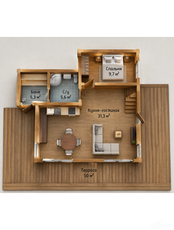 «Скандинавская Нота»  9 х 8 м — 81 м2