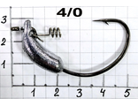 Крючок офсетный, огруженный, 4/0, от 6 до 24 гр