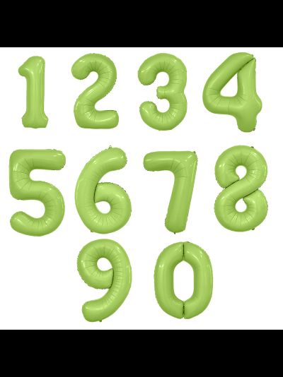 Фольгированная цифра с гелием "Фисташка" 104  см