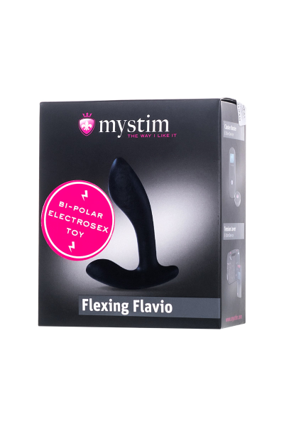 46455 Электростимулятор Mystim Flexing Flavio, силикон, черный, 9 см