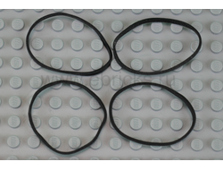 Rubber Band Medium Square Cross Section Thin Cut, Black (x137)