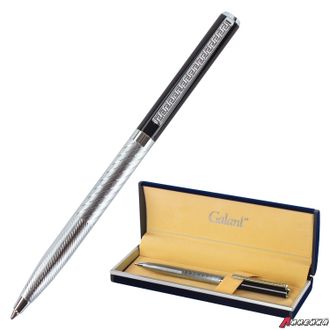 Ручка подарочная шариковая GALANT «Landsberg», корпус серебристый с черным, хромированные детали, пишущий узел 0,7 мм, синяя. 141013