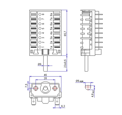 Переключатель режимов духовки DARINA (ПМ-5, 880) 5 режимов