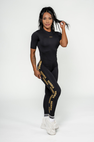 NEBBIA WOMEN'S WORKOUT JUMPSUIT INTENSE FOCUS 823 GOLD