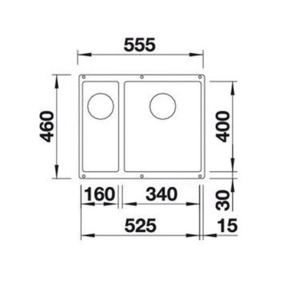 Мойка Blanco Subline 340/160-U чаша справа, 523560