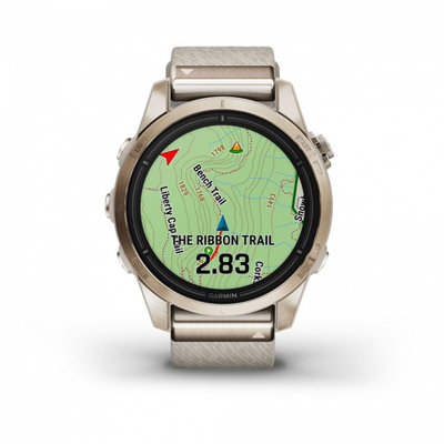 Умные часы Garmin Epix Pro Gen 2 Sapphire Edition 42 мм, золотистый корпус с нейлоновым ремешком сливочного цвета 010-02802-20