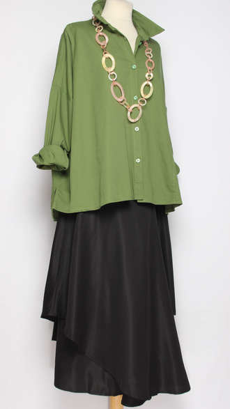 Рубашка хлопок "Большой карман" яблоко, хаки до р.56