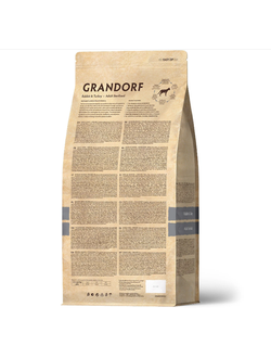 Grandorf (Грандорф) сухой корм для стерилизованных кошек и кастрированных котов Кролик с индейкой,  2 кг