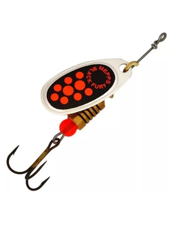 Блесна Mepps COMET BLACK FURY AG FLUO ORANGE №0  (2,0гр.) (флюоресц. яд.- оранж. точка) (в упаковке-3шт)