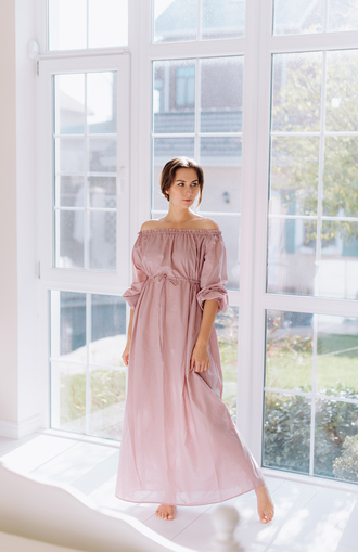 Ночная сорочка из батиста (пыльно-сиреневая)