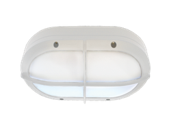 Светильник накладной Ecola B4148S влагозащ.матов.овал решет.белый алюм.2*GX53 IP65 215х135х65 FW53LSECS