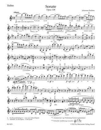 Brahms. Sonate d-moll op.108 für Violine und Klavier
