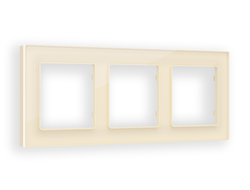 Рамка 3-ая Бежевое стекло органическое, коллекция PLATOS - Ambrella Volt - ALFA