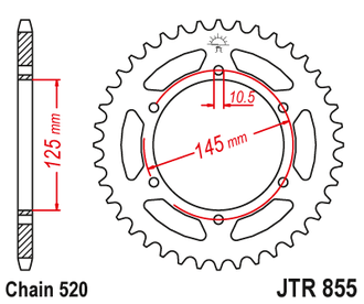 Звезда ведомая (47 зуб.) RK B4011-47 (Аналог: JTR855.47) для мотоциклов Yamaha