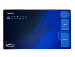 Игровое поле "MTGTrade" черно-синее с разметкой MTG