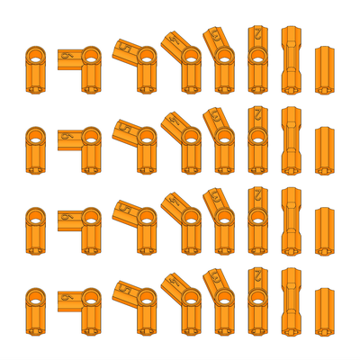 !АНАЛОГ! Special Elements for Structures Set /  Angle connectors Orange, ORANGE (SPEC9)
