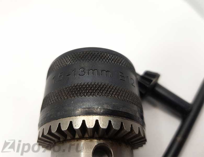 Патрон сверлильный с конусом В12 1,5 13мм с ключем