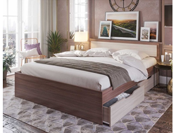 Спальня ГАРМОНИЯ - КР 604 Кровать 1600 Ясень Шимо темный/Ясень Шимо светлый