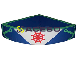 «Сухой бассейн» с аппликацией (угловой) - Якорь сине-салатовый