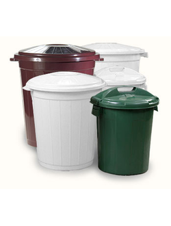 Бак пищевой 105 л. h=68 см. бордовый с крышкой, пластик