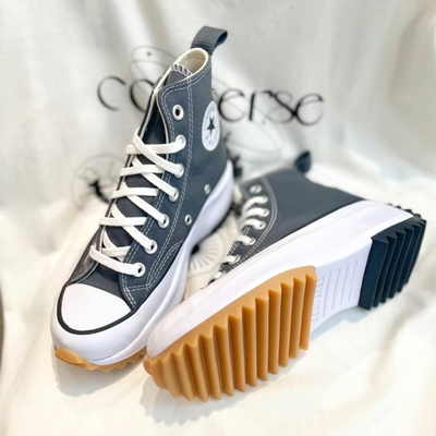 текстильные кеды конверс Run star hike на высокой платформе купить A03703C фото