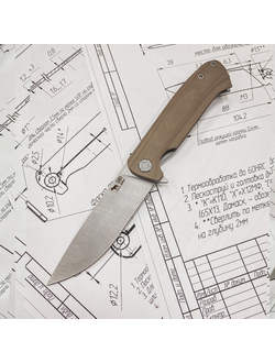 Складной нож Чиж NEXT сталь Elmax, рукоять G10, цвет тан
