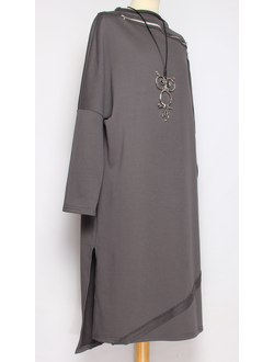 ПЛАТЬЕ БОХО "Молния плотное" графит, бежевое р.46-52