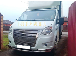 Защита переднего бампера двойная d60/42 для ГАЗель Next 2014-