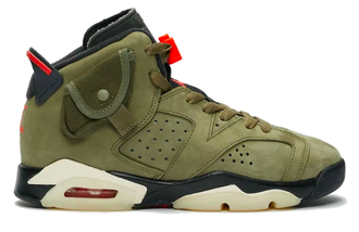 Nike Air Jordan Retro 6 High Travis Scott (Хаки с белым)