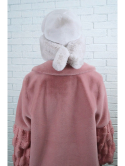 Ушанка "Норд" цвет жемчуг + жемчуг