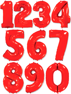 Шар-цифра 102 см с гелием Красный