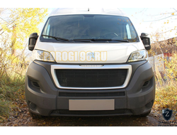 Защита радиатора Peugeot Boxer 2014- (2 части) / Fiat Ducato IV 2014- / Citroen Jumper 2014- (2 части) black низ