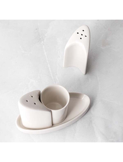 Набор для специй 3 предмета на подставке, фарфор, H=87, L=124, B=87 мм