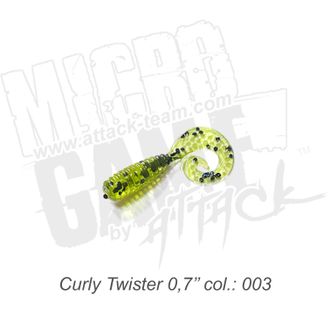 Приманка ATTACK Curly Twister 0,7" цвет #003 (15 шт/упак)