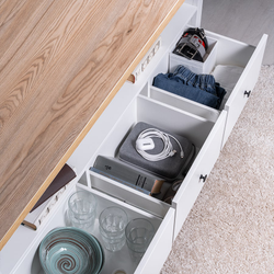 Сага Тумба 3 ящика 1312х622х414 белый/ясень