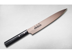 35843 Нож кухонный Слайсер для тонкой нарезки 20 см Masahiro AUS-8/стабилизированная древесина