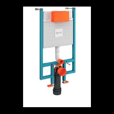 Комплект: инсталляция Vitra Core 738-5800-001 и панель смыва Root S 740-2380, глянцевый хром, для унитазов 3/6 л, глубина установки 8 см, 800-1875