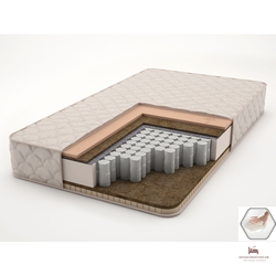Матрас  POPOLARY memory Lazio (Высота 23 см.Независимые пружины, 286 шт/м2 Средняя жесткость. Сторона 1: Средняя жесткость, Латекс+Кокос, Сторона 2: Средняя жесткость-Кокос+Мемори)