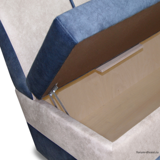 Кухонный диван Форум-8 150см, правый Синий/слоновая кость