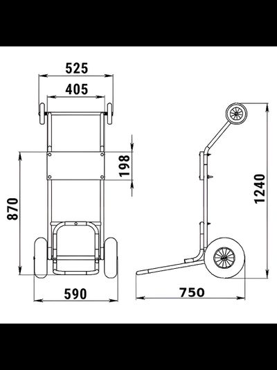 Тележка для ПЛМ с дополнительными колесами