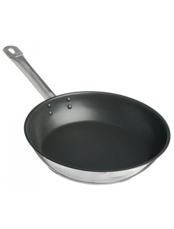 Сковорода 24 см, h 5 см, нержавеющая сталь с антипригарным покрытием ИНДУКЦИЯ