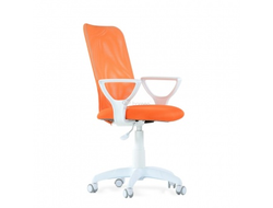 Кресло Элегия, белый пластик, сетка оранжевая, с подлокотниками, ALN купить в Ялте