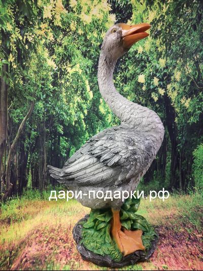 Гусь садовая фигура 60*33 см  1,9 кг  полистоун Россия 2537/012544*
