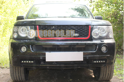 Защита радиатора Land Rover Range Rover Sport I 2005-2009 (3D) black низ PREMIUM