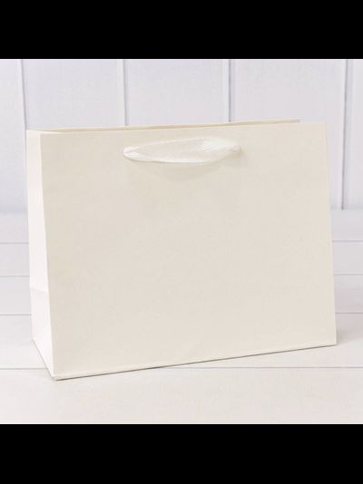 Пакет подарочный с веревочной ручкой (белый), 230*100*180мм