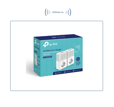TP-LINK, HomePlug AV2 Сетевой адаптер PowerLine 1000 Мбит/с Ethernet портами 2 шт.  с розеткой (комплект 2 шт.)